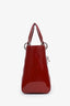 Christian Dior 2014 Red Patent Leather Medium Lady Dior With Strap