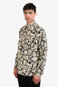 Marni Cream/Black Cotton Patterned Long Sleeve Button Down Shirt Mens