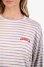 Adanola White/Multi Striped Logo Long Sleeve Top Size XS