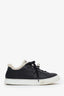 Hermès Black Leather Shearling 'Day Sneaker' Size 37.5