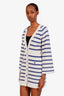 Pre-loved Chanel™ White/Blue Cashmere Striped Long Cardigan Size 36