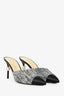 Pre-loved Chanel™ Black/White Tweed Leather Slip-On Mules Size 37