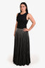 Christian Dior Black/Metallic Knit Sleeveless Gown Size 10