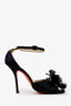 Christian Louboutin Black Satin Feather Heels Size 38