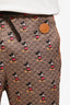 Gucci x Disney Brown Mickey Mouse Print Drawstring Jogger Pants Size S Men's