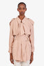 Burberry Silk Double Breasted Belted Coat Size 6