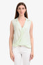 L'Agence Mint Draped Deep-V Neck Tank Size S