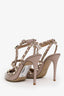 Valentino Nude Patent Leather Rockstud Cage Heels Size 37.5