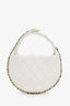 Pre-loved Chanel™ 23C White Quilted Lambskin Chain Around Mini Clutch