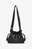 Loewe Black Leather Medium Flamenco Clutch with Leather + Canvas Strap
