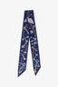 Hermès Navy Silk Les Cles A Pois Twilly