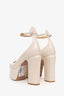 Valentino Ivory Tan-Go Patent Leather Platform Pumps Size 35