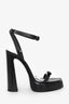 Saint Laurent Black "Platz" Platform Leather Heel Size 39