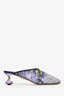 Loewe Purple/Green Sequin 'Floral Toy' Mules Size 38