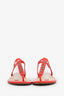 Pre-loved Chanel™ Red Leather CC Logo Sandals Size 35C