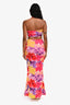 Multicolour Halter Crop Top + Maxi Skirt Set Size XS