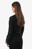 Pre-loved Chanel™ 2004 Black Tweed CC Logo Buttons with Tulle Trim Size 36
