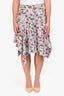 Isabel Marant White/Multicolour Silk Floral Print Asymmetrical Skirt Size 42