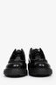 Prada Black Brushed Leather Lace Up Loafers Size 6.5