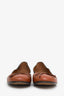 Fendi Brown Canvas and Leather Pequin Bow Ballet Flats Size 39.5