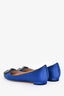 Manolo Blahnik Blue Satin Crystal 'Hangisi' Flats Size 36.5