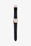 Hermès 2011 Blue Canvas and Leather Stainless Steel Diamond 'Heure H' Small Watch 25mm