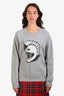 Burberry Grey Pallas Helmet Print Cotton Knit Sweatshirt Size M
