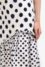 Saloni White/Navy Polka-Dot Ruffled Strapless Midi Dress Size 6
