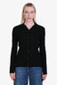 Frame Black Ribbed Slim Cardigan Size S