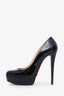 Christian Louboutin Black Patent Leather Platform Heels Size 39