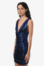 Alexandre Vautier Blue Sequin Mini Dress Size 38