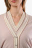 Pre-loved Chanel™ 2003 Pink/Beige Cashmere Interlocking CC Button Details Cardigan Size 36 and Sweater Size 36 Set