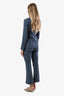 Gucci Slate Blue Wool Blazer + Cropped Trouser Set Size 38