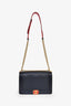 Pre-loved Chanel™ 2013-14 Navy Embossed Lambskin Medium Cube Boy Shoulder Bag