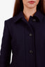 Burberry Navy Wool Cashmere Pea Coat Size 6
