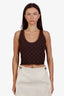 Gucci Brown GG Jacquard Logo Tank Top Size XL