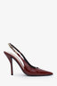 Gucci Red Patent Chain-Embellished Signoria Slingback Pumps Size 38