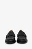 Gucci Black Leather Logo Loafers Size 35.5