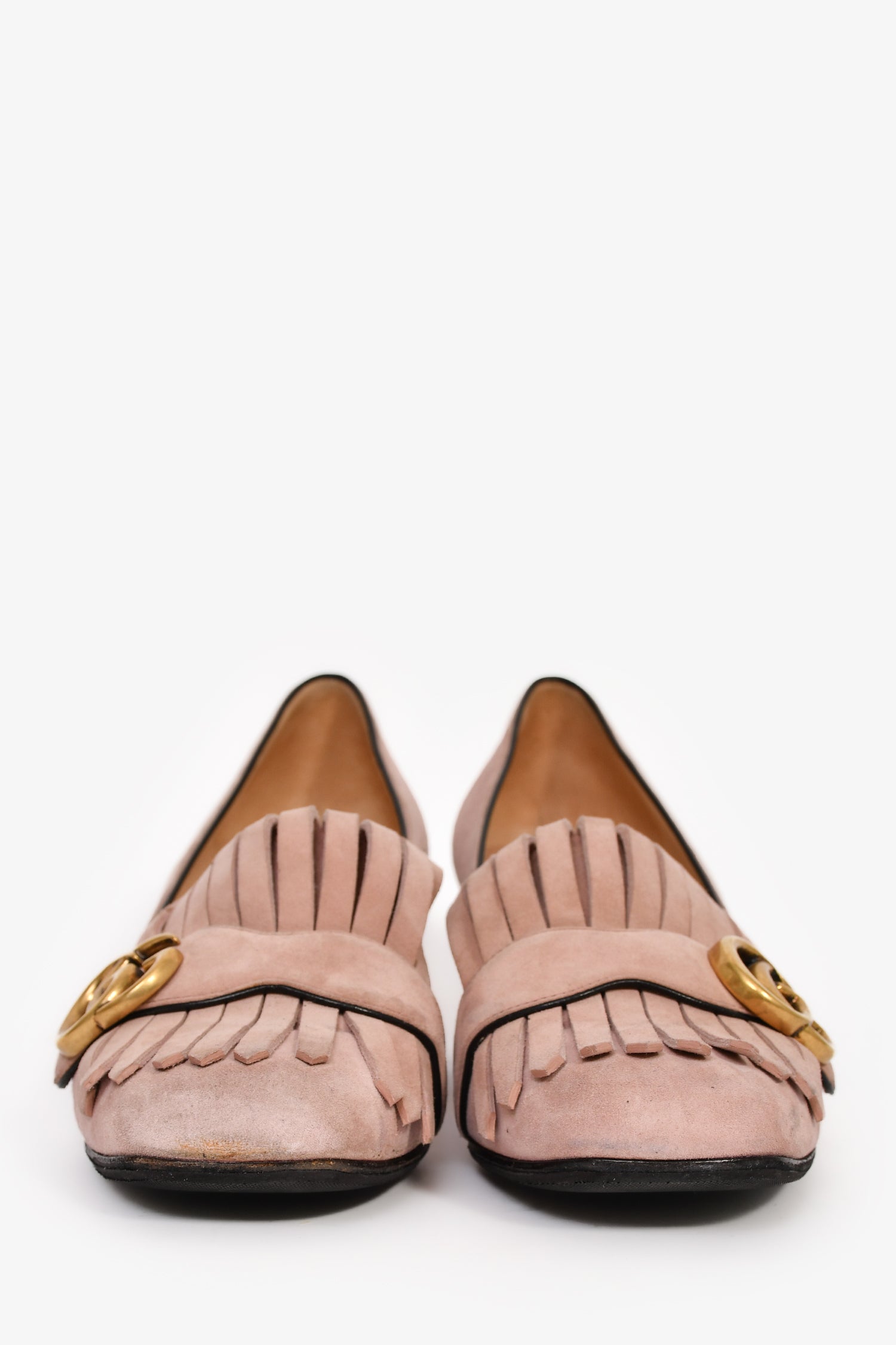 Gucci Pink Suede Leather GG Block Heels Size 38 – Mine & Yours