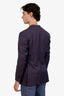 Pal Zileri Purple Cashmere & Silk Single Breasted Blazer Size 48 Mens