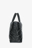 Saint Laurent 2023 Black Puffed Leather Logo Shopping Tote
