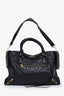 Balenciaga Black Leather Classic Motocross Medium City Bag with Strap