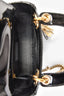 Christian Dior 2018 Black Patent Leather Mini Lady Dior with Strap