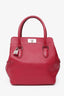 Hermès Red Leather 'Toolbox 20' Bag with Shoulder Strap SHW