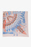 Hermès Light Pink Silk 'Danse Pacifique' Scarf 90