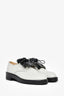 Off-White White/Black Leather Loafers Size 7 US