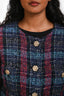 Pre-loved Chanel™ 2018 Navy Multicolour Paris-Hamburg Fantasy Plaid Tweed Jacket Size 36