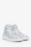 Pre-loved Chanel™ Silver Metallic Leather High Top CC Sneakers Size 39