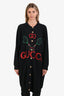 Gucci 2000s Black/Red/Green Cotton Reversible Tennis Cardigan Estimated Size M
