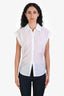 Frame White Short Sleeve Buttoned Blouse Size XS